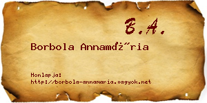 Borbola Annamária névjegykártya